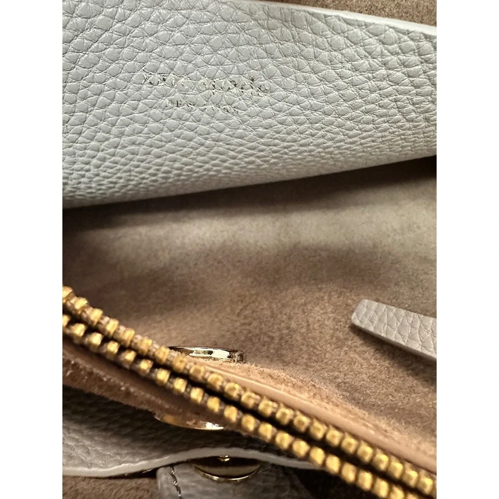 Kate Spade Satchel Crossbody Pebble Leather Bow Detail Gray Handbag‎